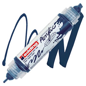 Open in modal - Edding 5400 Acrylic Double Ended Paint Marker - Elegant Midnight 933 marker and swatch