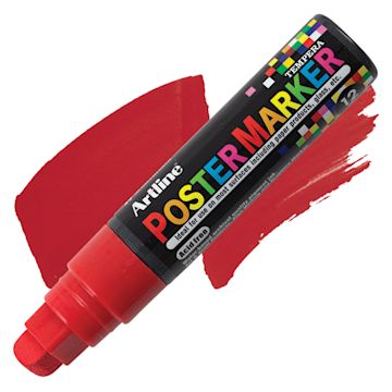 Open in modal - Artline Poster Markers - 12 mm Tip, Red marker and swatch