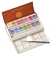 Sennelier French Artists' Watercolors - Set of 14, Travel, Half Pans