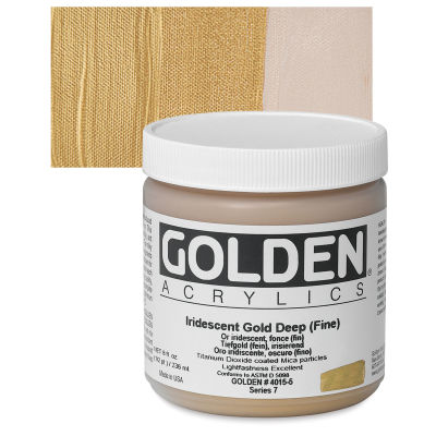Golden Heavy Body Artist Acrylics - Iridescent Gold Deep (Fine), 8 oz Jar