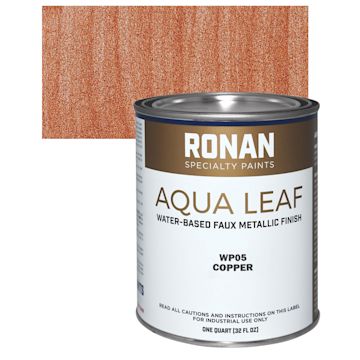 Open in modal - Ronan Aqua Leaf Water-Based Faux Metallic Color - Copper, Quart and swatch