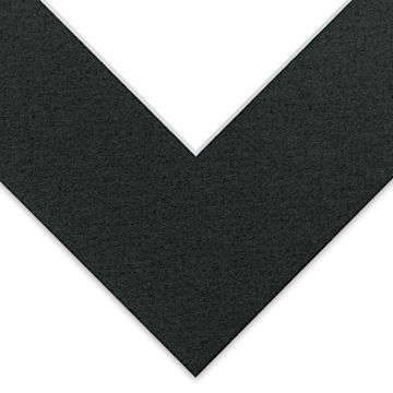 Open in modal - Blick Pre-Cut Mat - Raven Black, 8" x 10" (3-3/4" x 5-3/4" Opening) close-up of corner