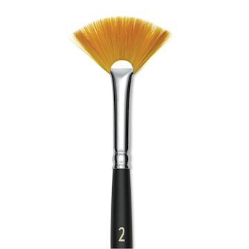 Open in modal - Blick Masterstroke Golden Taklon Brush - Fan, Short Handle, Size 2 (close-up)