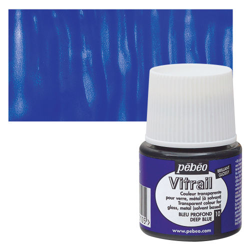 Pebeo Vitrail Paint - Deep Blue, 45 ml bottle