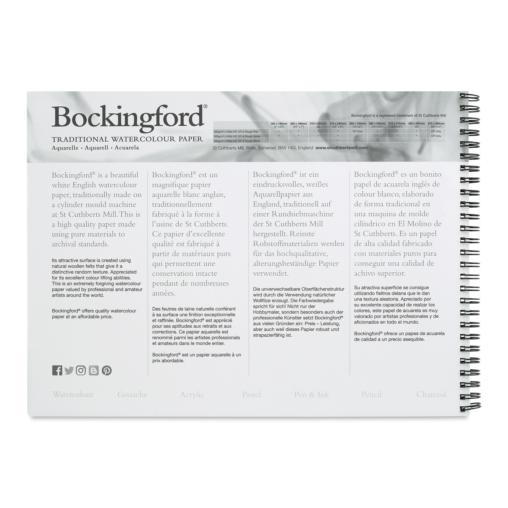 Bockingford Spiral Bound Watercolor Pads