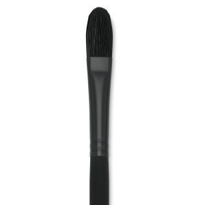 Grumbacher Black Diamond Black Hog Bristle Brush - Filbert, Long Handle, Size 8