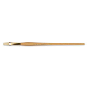 Raphael Extra White Bristle Brush - Flat, Long Handle, Size 10