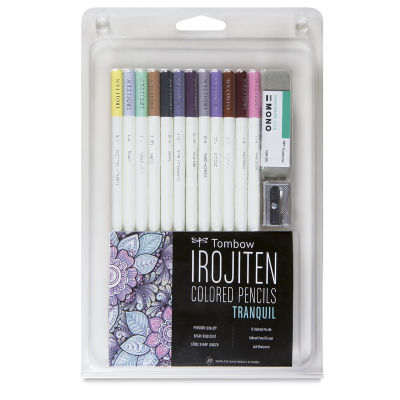 Tombow Irojiten Color Pencils and Sets - Front of package of 12 pc Tranquil Colors Set
