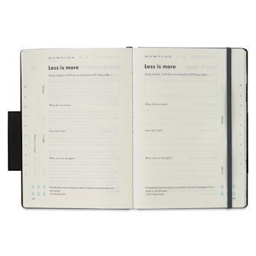 Open in modal - Leuchtturm1917 Change Journal - Anthracite, 5-3/4" x 8-1/4" (open to show paper)