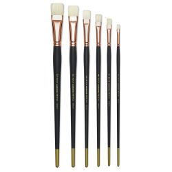 Blick Masterstroke Interlocking Bristle Brush Set - Bright, Long Handle, Set of 6