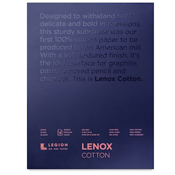 Open in modal - Legion Lenox Cotton Drawing Pad - 11" x 14", 15 Sheets