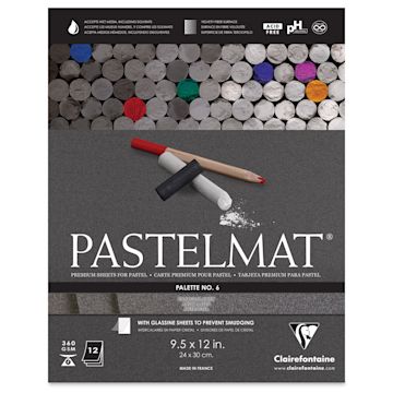Open in modal - Clairefontaine Pastelmat Pad - 9-1/2" x 12", Charcoal Grey, 12 Sheets