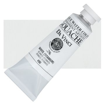 Open in modal - Da Vinci Professional Gouache - White (Titanium), 37 ml tube and swatch