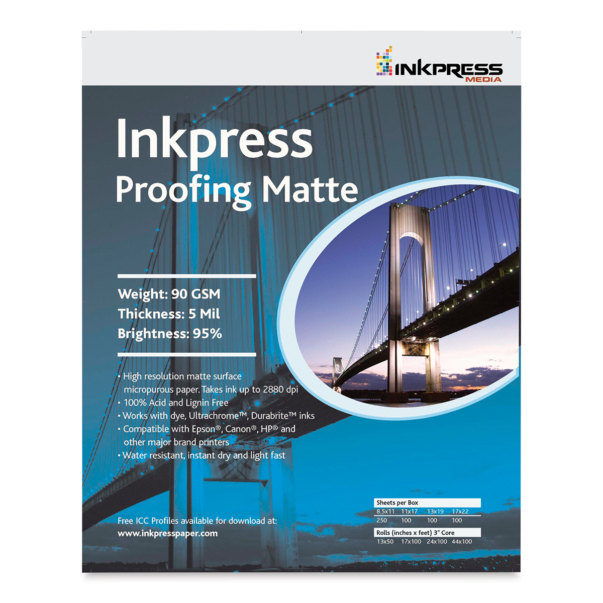 Inkpress Inkjet Papers - 11 inch x 17 inch, Proofing Matte, 100 Sheets