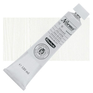 Schmincke Norma Professional Oil Paint - Zinc White, 120 ml, Tube with Swatch