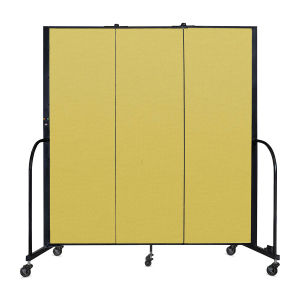 Screenflex Portable Room Dividers - 6 ft, Yellow, 3 Panel