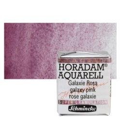 Schmincke Horadam Aquarell Artist Watercolor - Galaxy Pink, Supergranulation, Half Pan with Swatch