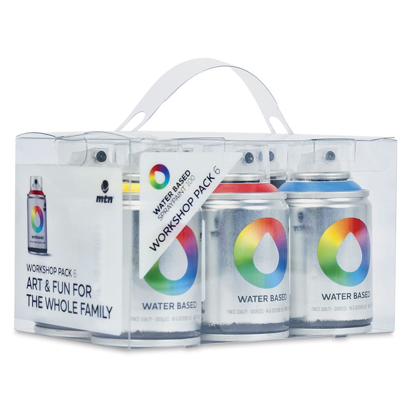 MTN Water Based Spray Paint Pack of 6 100 ml cans BLICK
