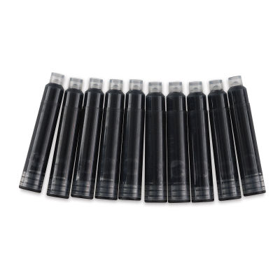 Speedball Calligraphy Fountain Pens - 10 Black Replacement Cartridges shown in row