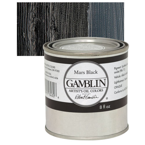 Gamblin Artist's Oil Color - Mars Black, 8 oz Can