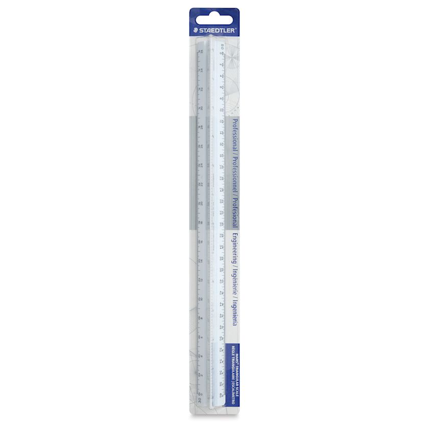 Staedtler Triangular Scale 12", Engineer with ColorCoded Grooves BLICK Art Materials