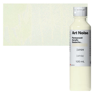 Tri-Art Art Noise Permanent Acrylic Gouache - Ivory, 120 ml, Bottle with swatch