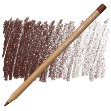 Open in modal - Caran d'Ache Luminance Colored Pencil - Burnt Sienna pencil and swatch