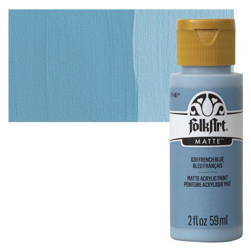 FolkArt Matte Acrylic Paint - French Blue, 2 oz, Bottle