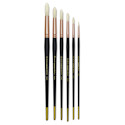 Blick Masterstroke Interlocking Bristle Brush - Round, Long Handle, Set of 6