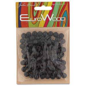 John Bead Euro Wood Beads - Black, Round, 8 mm, Pkg of 100