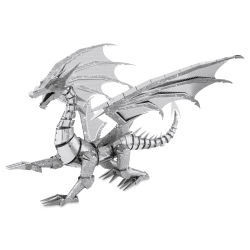 Metal Earth Dragon 3D Metal Model Kit - Silver Dragon (finished example)