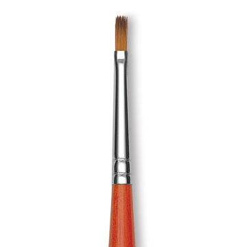 Raphael Golden Kaerell Brush - Flat, Long Handle, Size 2, close-up