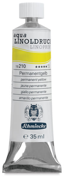 Open in modal - Schmincke Aqua Linoprint Ink - 35 ml Tube of Permanent Yellow upright