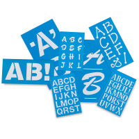 Alvin LS44 - 4-Piece Set Lettering Stencil Template