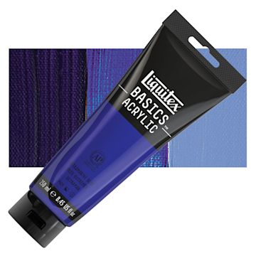 Open in modal - Liquitex Basics Acrylic Paint - Ultramarine Blue, 8.5 oz Tube and swatch