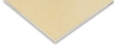 American Easel Wood Painting Boards - Closeup of corner showing 1/2" thickness
