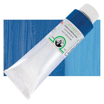 Open in modal - Old Holland Classic Oil Color - Cerulean Blue, 225 ml tube and swatch