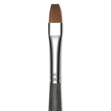 Open in modal - Da Vinci Colineo Synthetic Kolinsky Sable Brush - Flat, Size 8, Long Handle, close-up