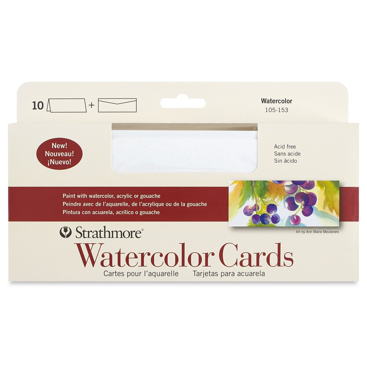 Strathmore Watercolor Cards and Envelopes - Silm, Box of 10 | BLICK Art ...