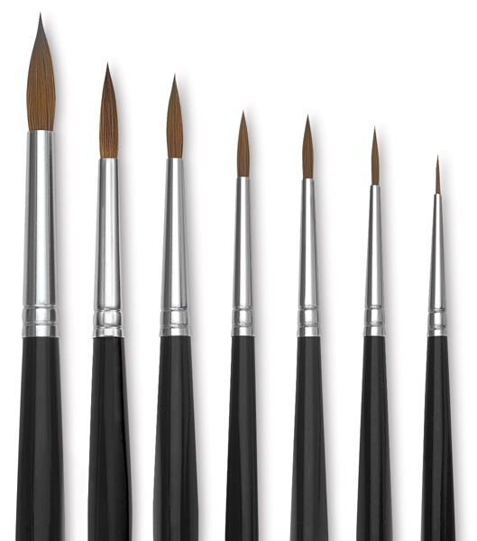 da Vinci Brushes 5359 da Vinci Watercolor Russian Red Sable Set 5359-5  Brush Includes Series 36 Sizes 0, 1, 2, 4 & 6-Round Shape, Black