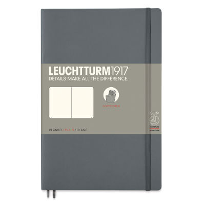 Leuchtturm1917 Blank Softcover Notebook - Anthracite, 5" x 7-1/2"