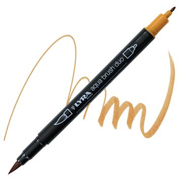 Open in modal - Lyra Aqua Brush Duo Marker - Gold Ochre 083 marker and swatch