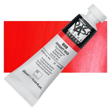 Open in modal - ShinHan Pass Colors Opaque Watercolor Tube - Bright Red, 20 ml tube and swatch