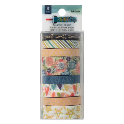 American Crafts Washi Tape - Print Shop, Pkg of 8, front of the packaging