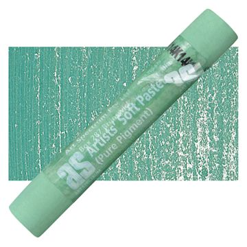 Open in modal - Art Spectrum Artists' Soft Pastel - Australian Leaf Green Blue 578T pastel and swatch