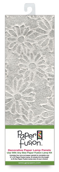 Open in modal - Paper Fusion Decorative Paper Lamp Panels - White Lace Daisy pattern in package