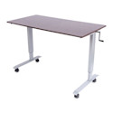 Luxor High Speed Crank Adjustable Stand Up Desk - Dark Walnut with Silver Frame, 59" W
