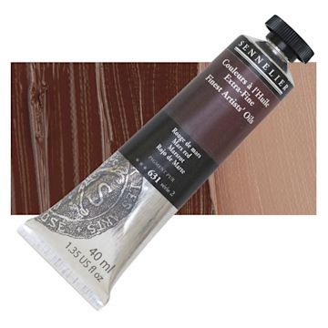 Open in modal - Sennelier Artists' Extra Fine Oil Paint - Mars Red, 40 ml tube and swatch