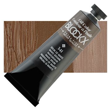 Open in modal - Blockx Artist Oil Color - Mars Brown, 35 ml tube and swatch