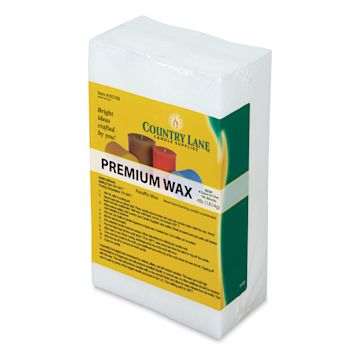 Open in modal - Country Lane Premium Paraffin Wax - Angled view of 4 lb Block with label